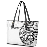 Hawaii and Japanese Culture Personalised Leather Tote Bag With Polynesian Tribal Tattoo Style