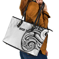 Hawaii and Japanese Culture Personalised Leather Tote Bag With Polynesian Tribal Tattoo Style