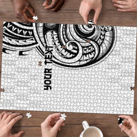 Hawaii and Japanese Culture Personalised Puzzle With Polynesian Tribal Tattoo Style - Polynesian Pride