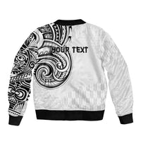 Hawaii and Japanese Culture Personalised Sleeve Zip Bomber Jacket With Polynesian Tribal Tattoo Style