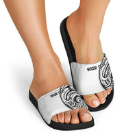 Hawaii and Japanese Culture Personalised Slide Sandals With Polynesian Tribal Tattoo Style - Polynesian Pride
