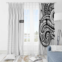 Hawaii and Japanese Culture Personalised Window Curtain With Polynesian Tribal Tattoo Style