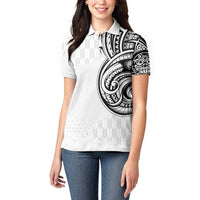 Hawaii and Japanese Culture Personalised Women Polo Shirt With Polynesian Tribal Tattoo Style