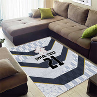 Japan Pacific Rugby 2022-23 Custom Area Rug Black Sakura Japanese Wave Pattern