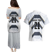 Japan Pacific Rugby 2022-23 Custom Couples Matching Puletasi and Hawaiian Shirt Black Sakura Japanese Wave Pattern