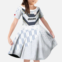 Japan Pacific Rugby 2022-23 Custom Family Matching Off Shoulder Maxi Dress and Hawaiian Shirt Black Sakura Japanese Wave Pattern