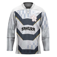 Japan Pacific Rugby 2022-23 Custom Hockey Jersey Black Sakura Japanese Wave Pattern - Polynesian Pride