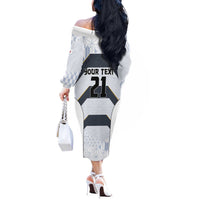 Japan Pacific Rugby 2022-23 Custom Off The Shoulder Long Sleeve Dress Black Sakura Japanese Wave Pattern