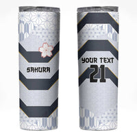 Japan Pacific Rugby 2022-23 Custom Skinny Tumbler Black Sakura Japanese Wave Pattern