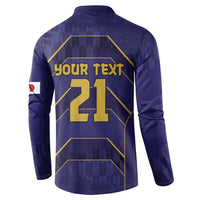 Japan Pacific Rugby 2022-23 Custom Button Sweatshirt Blue Sakura Japanese Wave Pattern