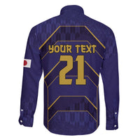 Japan Pacific Rugby 2022-23 Custom Family Matching Short Sleeve Bodycon Dress and Hawaiian Shirt Blue Sakura Japanese Wave Pattern