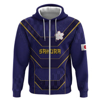 Japan Pacific Rugby 2022-23 Custom Hoodie Blue Sakura Japanese Wave Pattern