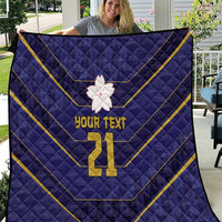 Japan Pacific Rugby 2022-23 Custom Quilt Blue Sakura Japanese Wave Pattern