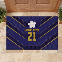 Japan Pacific Rugby 2022-23 Custom Rubber Doormat Blue Sakura Japanese Wave Pattern