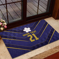 Japan Pacific Rugby 2022-23 Custom Rubber Doormat Blue Sakura Japanese Wave Pattern
