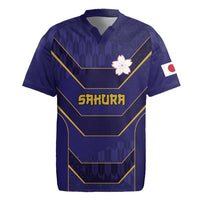 Japan Pacific Rugby 2022-23 Custom Rugby Jersey Blue Sakura Japanese Wave Pattern