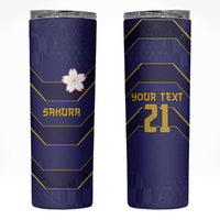 Japan Pacific Rugby 2022-23 Custom Skinny Tumbler Blue Sakura Japanese Wave Pattern