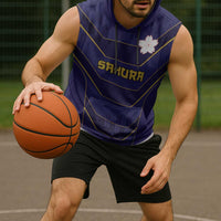 Japan Pacific Rugby 2022-23 Custom Sleeveless Hoodie Blue Sakura Japanese Wave Pattern - Polynesian Pride