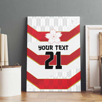 Japan Pacific Rugby 2022-23 Custom Canvas Wall Art Red Sakura Japanese Wave Pattern