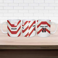 Japan Pacific Rugby 2022-23 Custom Ceramic Mug Red Sakura Japanese Wave Pattern - Polynesian Pride