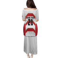 Japan Pacific Rugby 2022-23 Custom Family Matching Puletasi and Hawaiian Shirt Red Sakura Japanese Wave Pattern