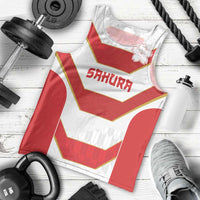 Japan Pacific Rugby 2022-23 Custom Men Tank Top Red Sakura Japanese Wave Pattern