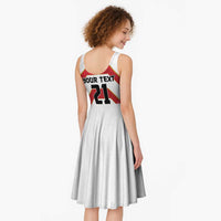 Japan Pacific Rugby 2022-23 Custom Midi Dress Red Sakura Japanese Wave Pattern - Polynesian Pride