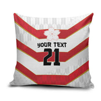 Japan Pacific Rugby 2022-23 Custom Pillow Cover Red Sakura Japanese Wave Pattern - Polynesian Pride
