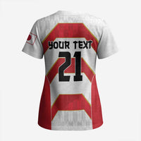 Japan Pacific Rugby 2022-23 Custom Scrub Top Red Sakura Japanese Wave Pattern - Polynesian Pride