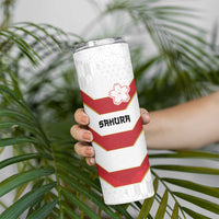 Japan Pacific Rugby 2022-23 Custom Skinny Tumbler Red Sakura Japanese Wave Pattern