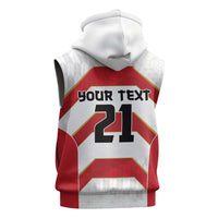 Japan Pacific Rugby 2022-23 Custom Sleeveless Zip Hoodie Red Sakura Japanese Wave Pattern - Polynesian Pride