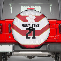 Japan Pacific Rugby 2022-23 Custom Spare Tire Cover Red Sakura Japanese Wave Pattern