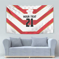 Japan Pacific Rugby 2022-23 Custom Tapestry Red Sakura Japanese Wave Pattern