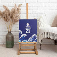 Japan Pacific Rugby Custom Canvas Wall Art Go Sakura Japanese Wave Pattern