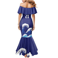 Japan Pacific Rugby Custom Family Matching Mermaid Dress and Hawaiian Shirt Go Sakura Japanese Wave Pattern