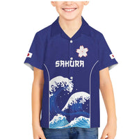 Japan Pacific Rugby Custom Family Matching Mermaid Dress and Hawaiian Shirt Go Sakura Japanese Wave Pattern