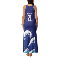 Japan Pacific Rugby Custom Family Matching Tank Maxi Dress and Hawaiian Shirt Go Sakura Japanese Wave Pattern