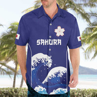 Japan Pacific Rugby Custom Hawaiian Shirt Go Sakura Japanese Wave Pattern