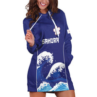 Japan Pacific Rugby Custom Hoodie Dress Go Sakura Japanese Wave Pattern