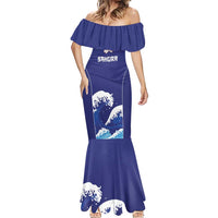 Japan Pacific Rugby Custom Mermaid Dress Go Sakura Japanese Wave Pattern
