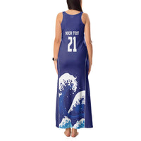 Japan Pacific Rugby Custom Tank Maxi Dress Go Sakura Japanese Wave Pattern