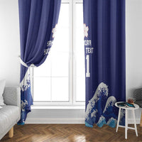 Japan Pacific Rugby Custom Window Curtain Go Sakura Japanese Wave Pattern