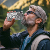 Japanese Samurai Warrior 4 in 1 Can Cooler Tumbler White Polynesian Tattoo Style