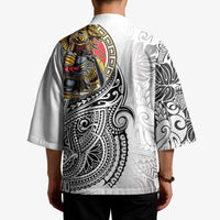 Japanese Samurai Warrior Kimono White Polynesian Tattoo Style - Polynesian Pride