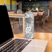 Japanese Samurai Warrior Skinny Tumbler White Polynesian Tattoo Style