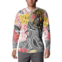 Japanese Samurai Warrior Button Sweatshirt Colorful Polynesian Tattoo Style LT9 - Polynesian Pride