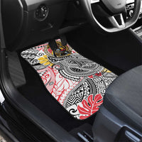 Japanese Samurai Warrior Car Mats Colorful Polynesian Tattoo Style
