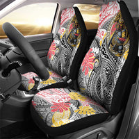 Japanese Samurai Warrior Car Seat Cover Colorful Polynesian Tattoo Style