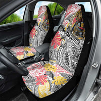 Japanese Samurai Warrior Car Seat Cover Colorful Polynesian Tattoo Style