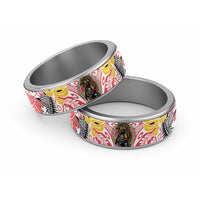 Japanese Samurai Warrior Classic Ring Colorful Polynesian Tattoo Style - Polynesian Pride